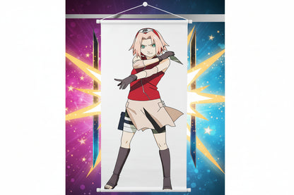 Sakura Haruno Anime Naruto Wall Hanging Scroll Home Decor Wall Artwork Anime Canvas
