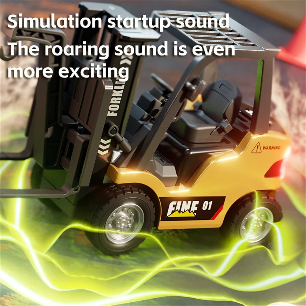 Engineering Construction RC Forklift Truck 2.4GHz Alloy Engineering Vehicle with LED Lights & Sounds, App and Remote Controlled