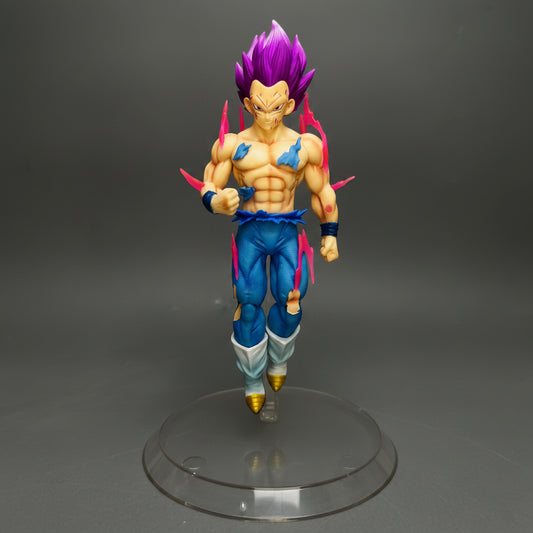 Dragon Ball Vegeta Purple Hair Battle Damaged Style, with Transparent Base 20cm Figure