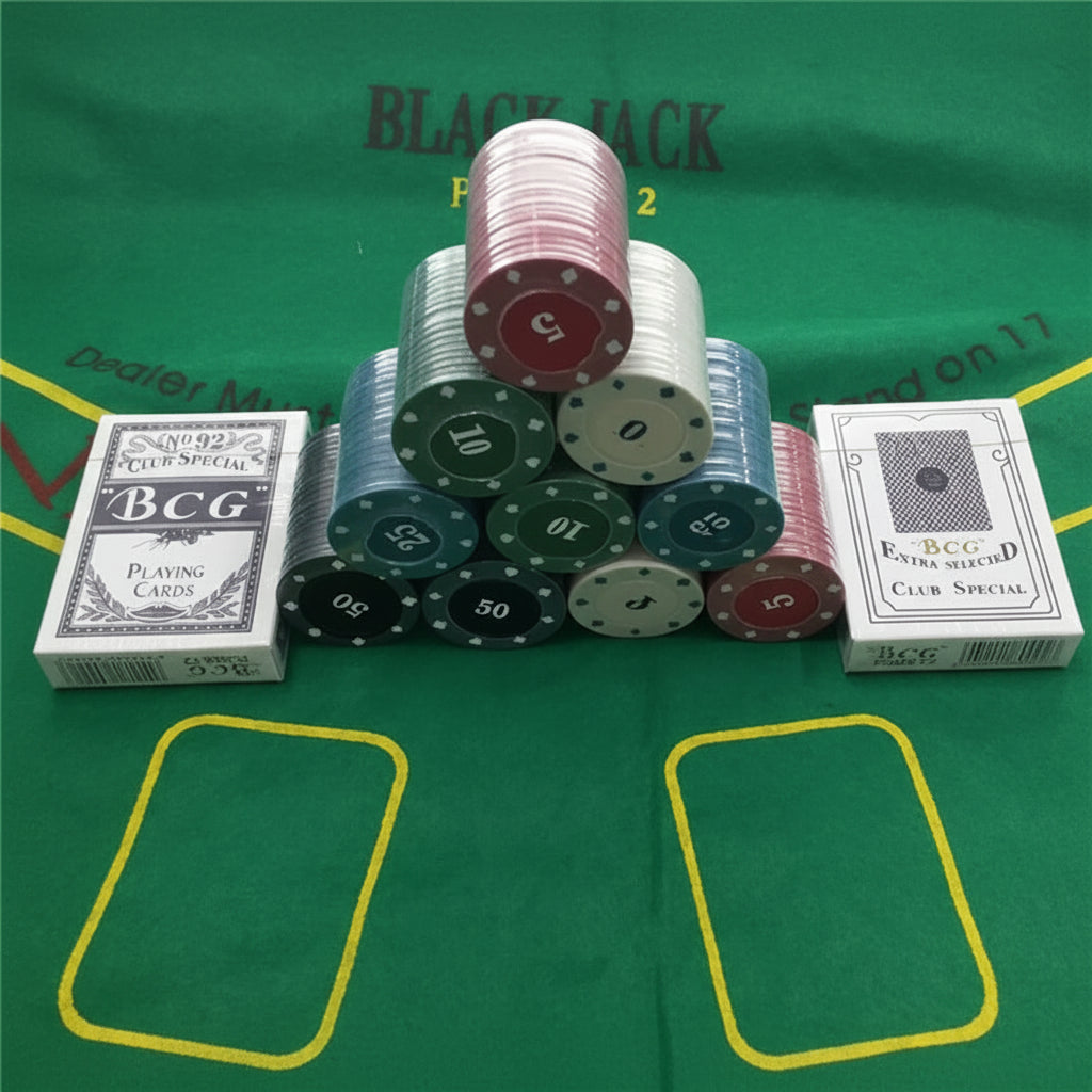 Ultimate Family Night Hold 'EM Up Casino Poker & Card Game Set with Tokens and Mat