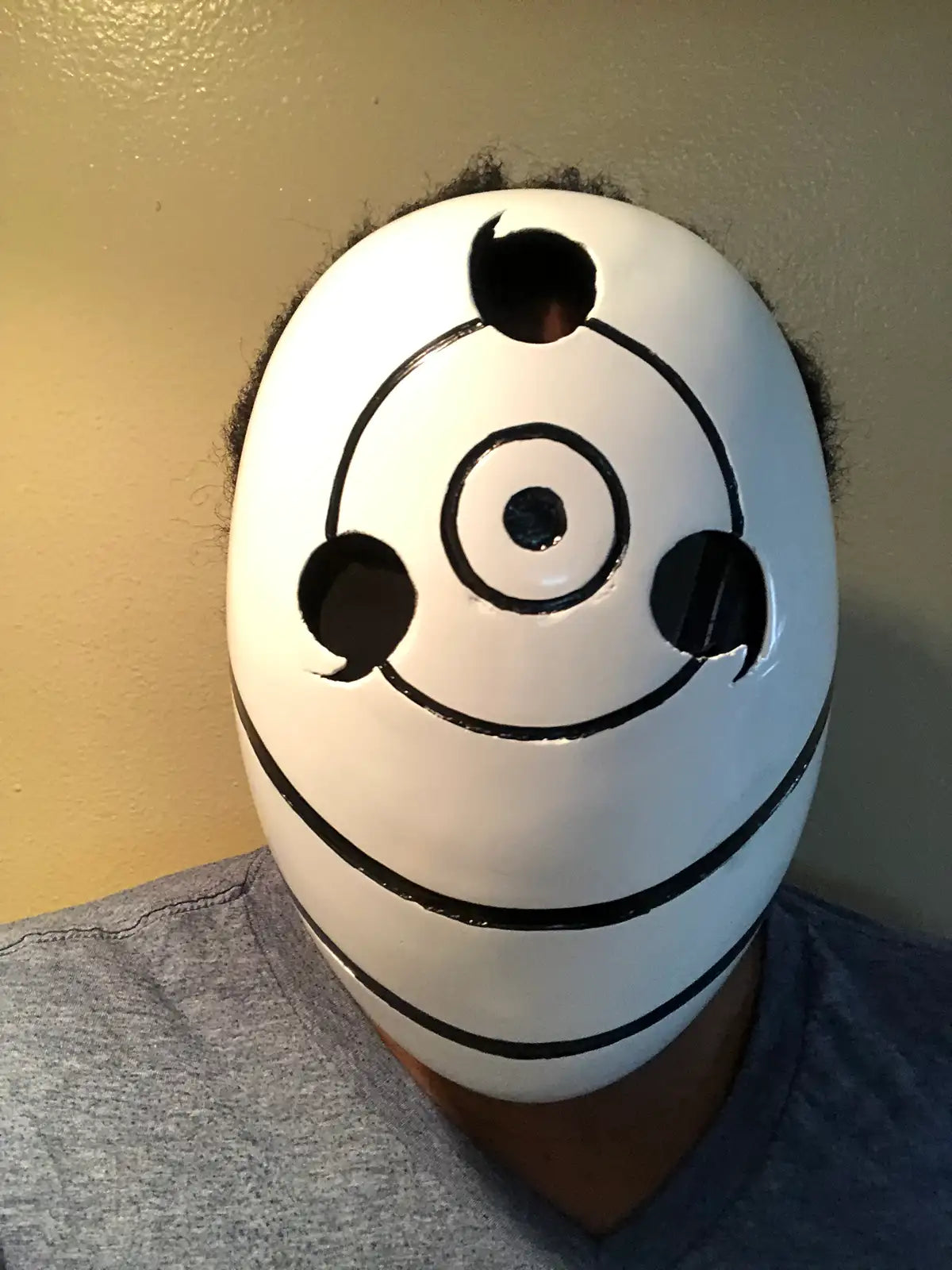 3D Printed White Rinnegan/Sharingan Mask (Tobi/Obito Inspired)
