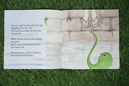 The Cute Green Octopus! And the sparkly flip flop! By Linda Webber