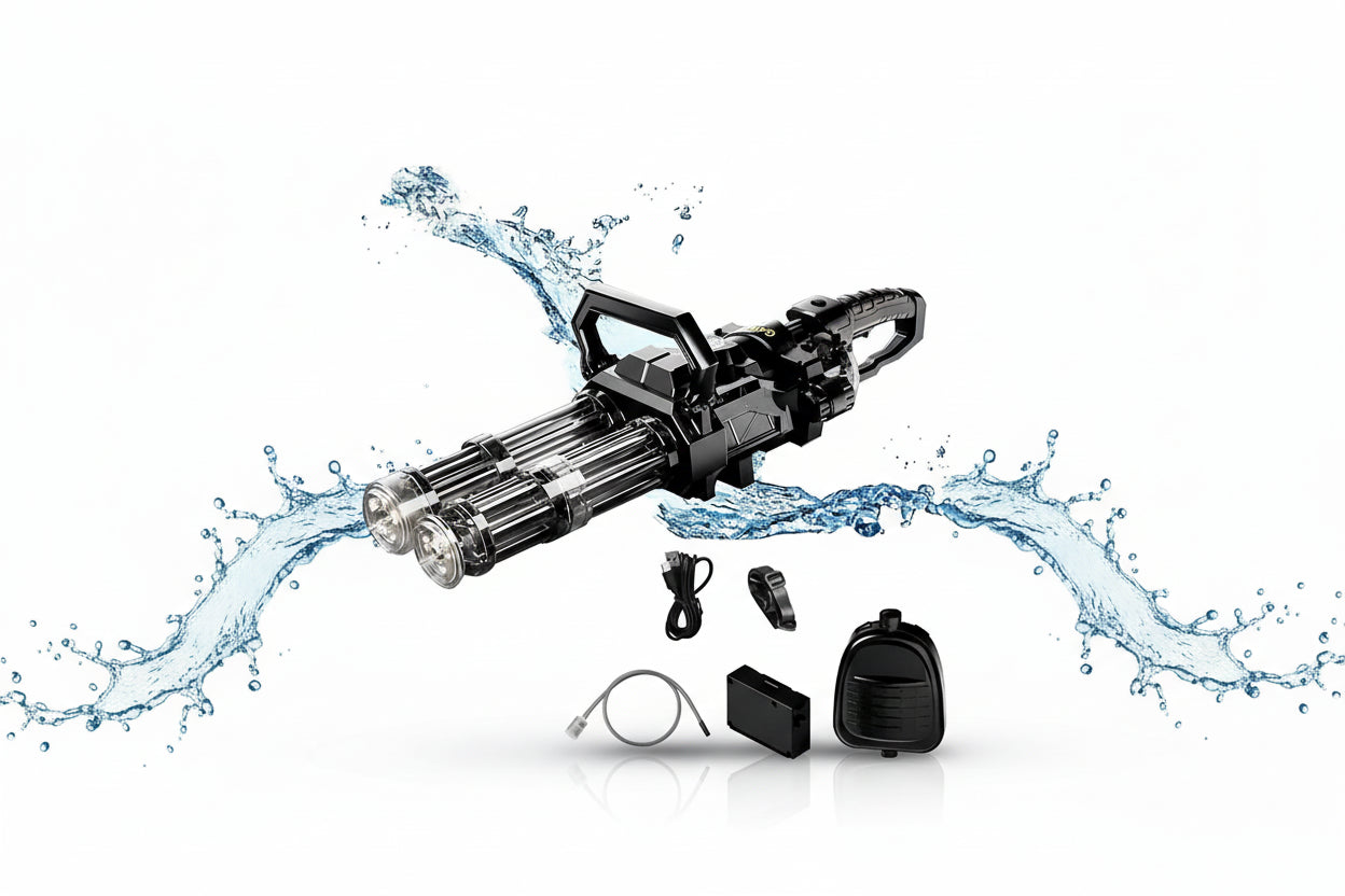 Gatling Electric Water Gun High-Pressure Automatic Rechargeable Long Range Outdoor Water Blaster Toy