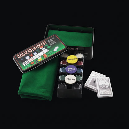 Ultimate Family Night Hold 'EM Up Casino Poker & Card Game Set with Tokens and Mat