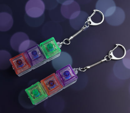 3 Button Colorful Keyboard Keychain