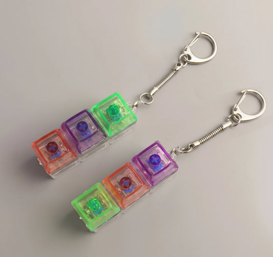 3 Button Colorful Keyboard Keychain
