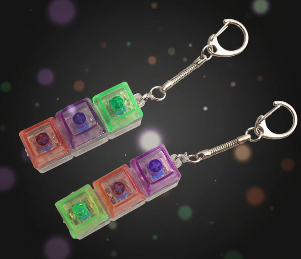 3 Button Colorful Keyboard Keychain