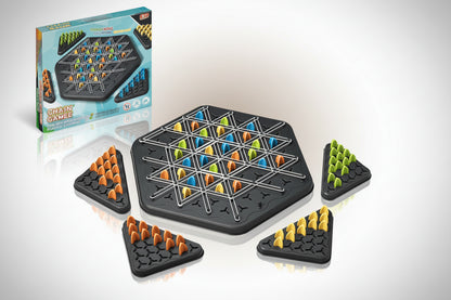 Chain Triangle Chess Game Triggle Rubber Band Game for Kids & Adults, Fun Family Board Game, Brain Teaser Puzzle, Interactive Chess Set for 2-4 Players