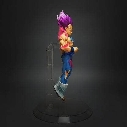 Dragon Ball Vegeta Purple Hair Battle Damaged Style, with Transparent Base 20cm Figure