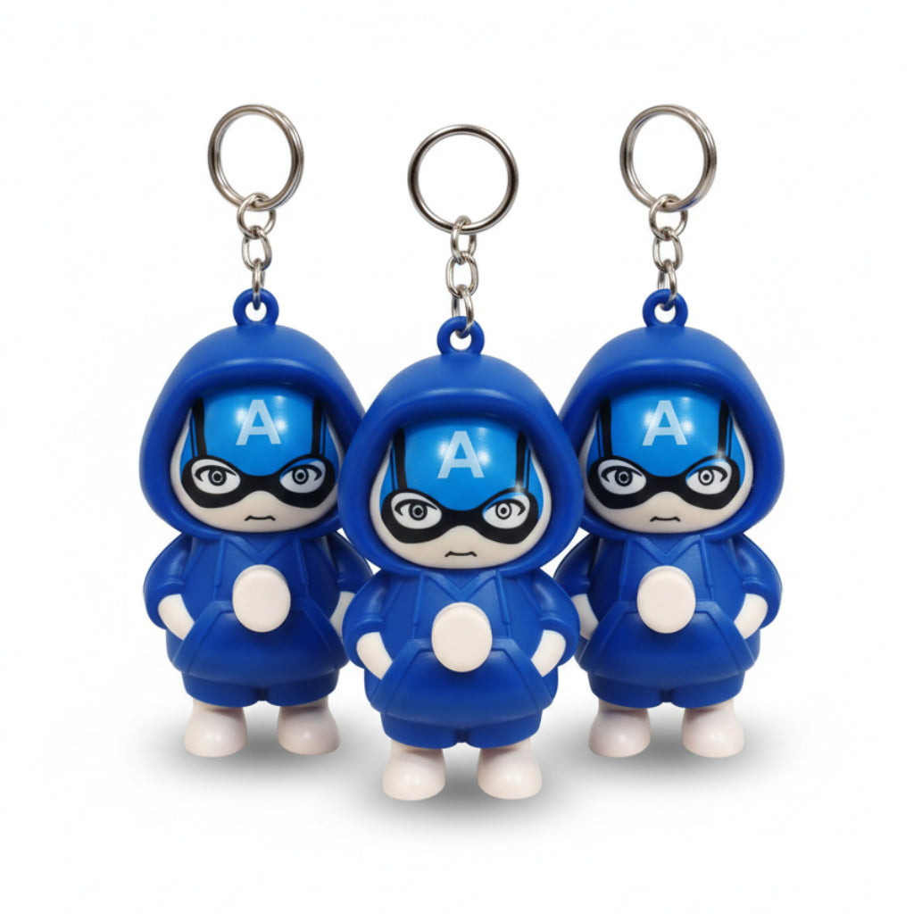 Captain America - 3 in 1 Superhero Face Changing Keychain Pack of 3 ( limited edition )