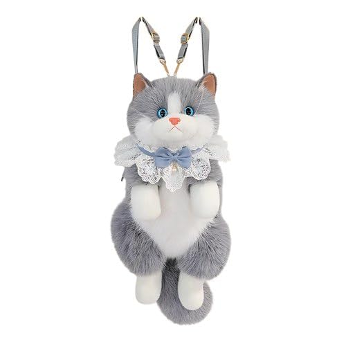 Cute Kitty Soft Faux Fur Kitty Furry Backpack and Shoulder Bag