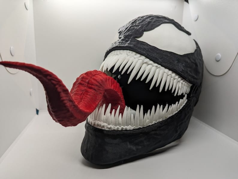 Venom Movie Inspired Mask Cosplaying Helmet with Tongue