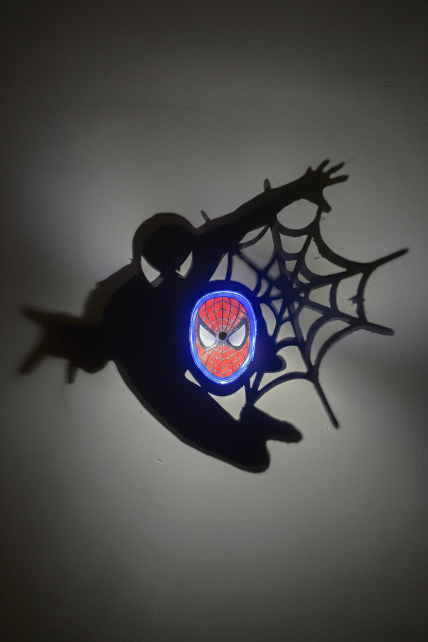 Spiderman Shadow Wall Lamp One Piece Anime 3D LED Illusion Night Light, USB Powered,Touch Control