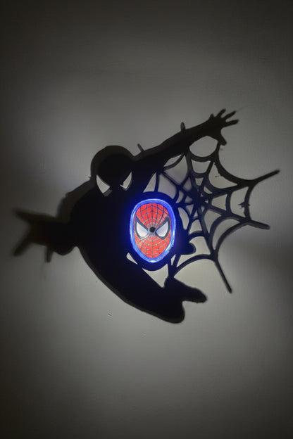 Spiderman Shadow Wall Lamp One Piece Anime 3D LED Illusion Night Light, USB Powered,Touch Control