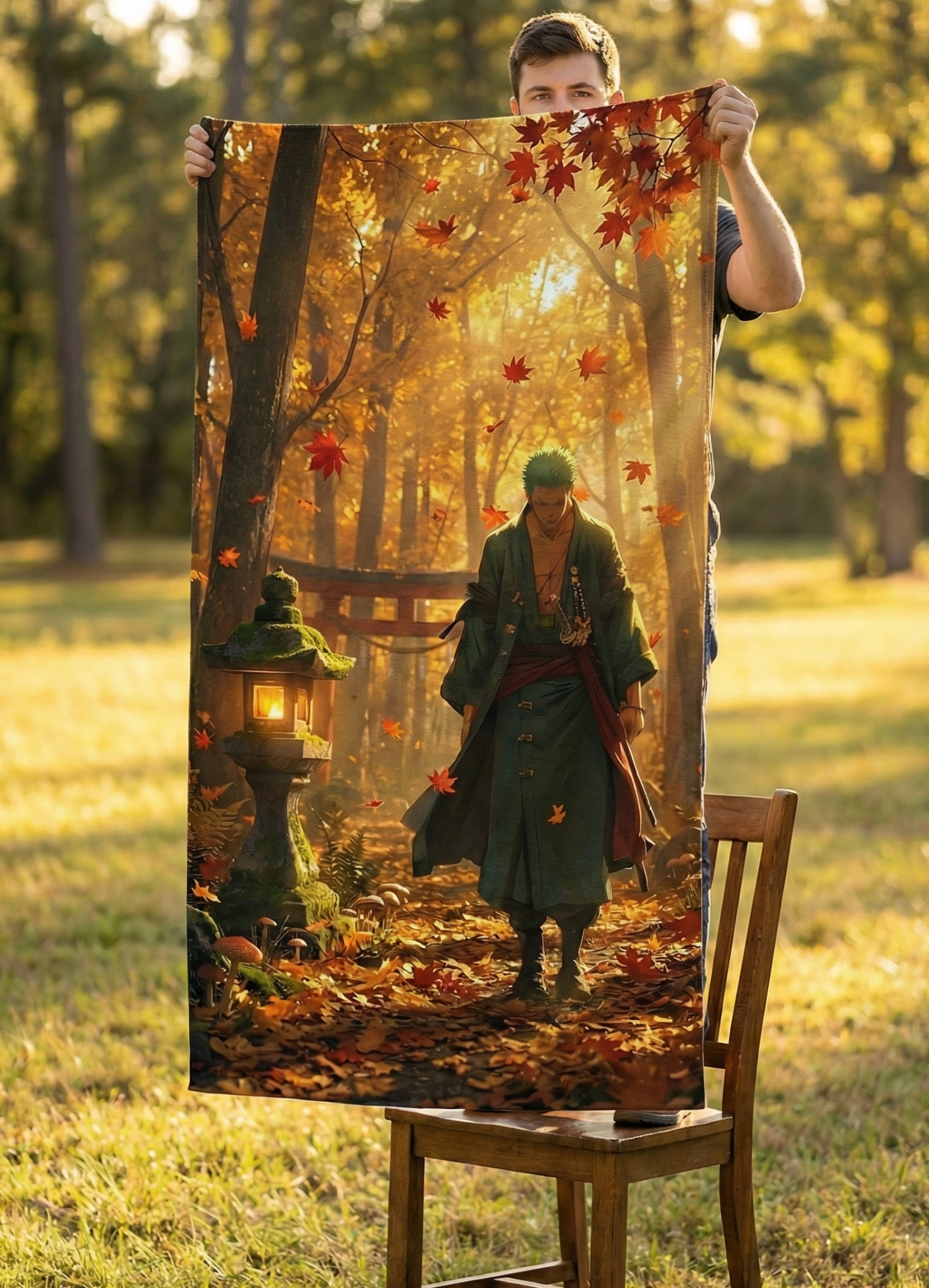 Roronoa Zoro One Piece Anime Tapestry for Home Bedroom Living Room (Multicolor)