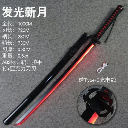 Ichigo's Tensa Zangetsu Light Up Katana - Red LED Light
