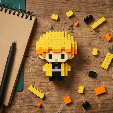 Mini Building Blocks Zenitsu Agatsum Mini Toy For Kids 6+ (Limition Edition)