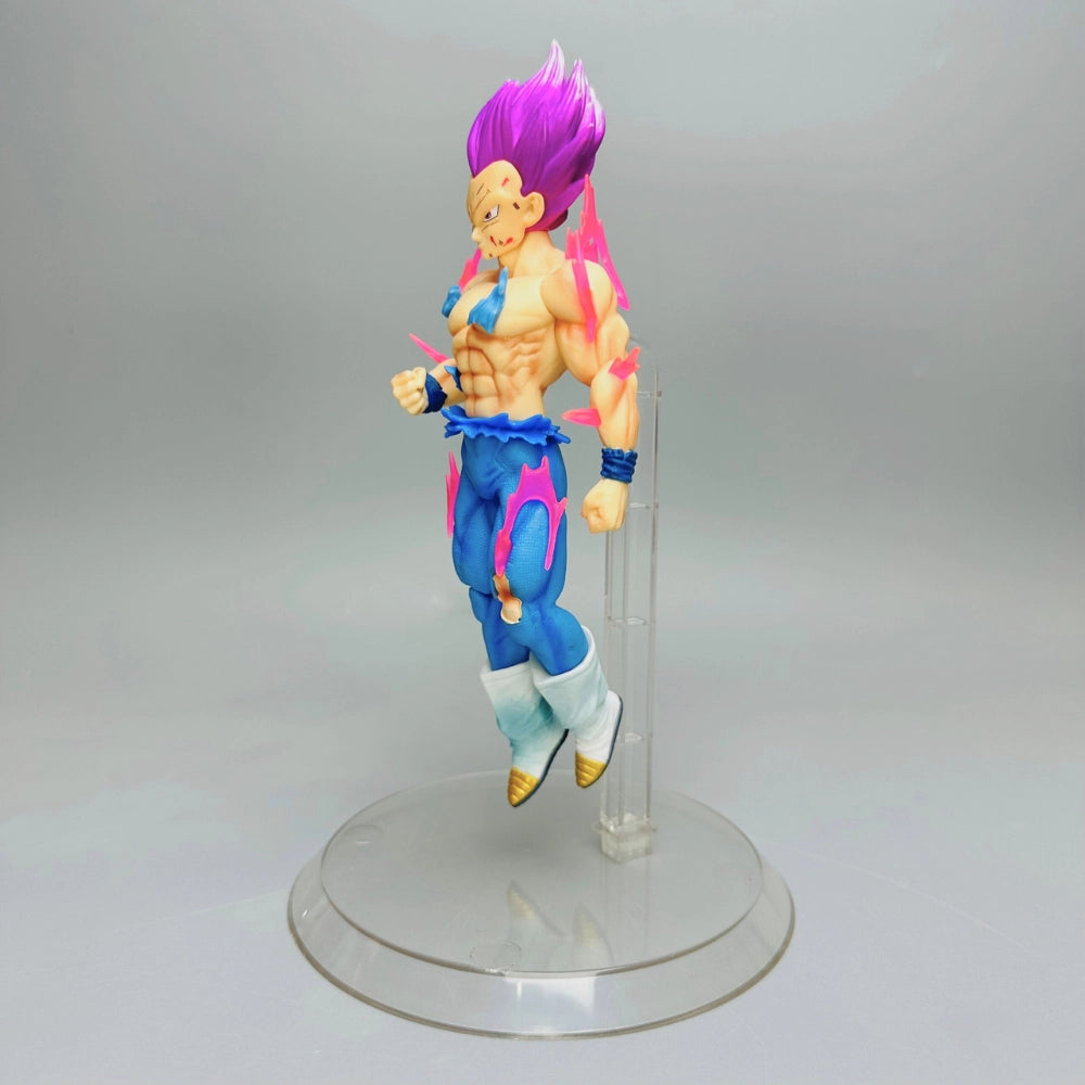 Dragon Ball Vegeta Purple Hair Battle Damaged Style, with Transparent Base 20cm Figure