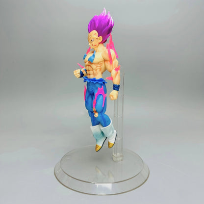 Dragon Ball Vegeta Purple Hair Battle Damaged Style, with Transparent Base 20cm Figure