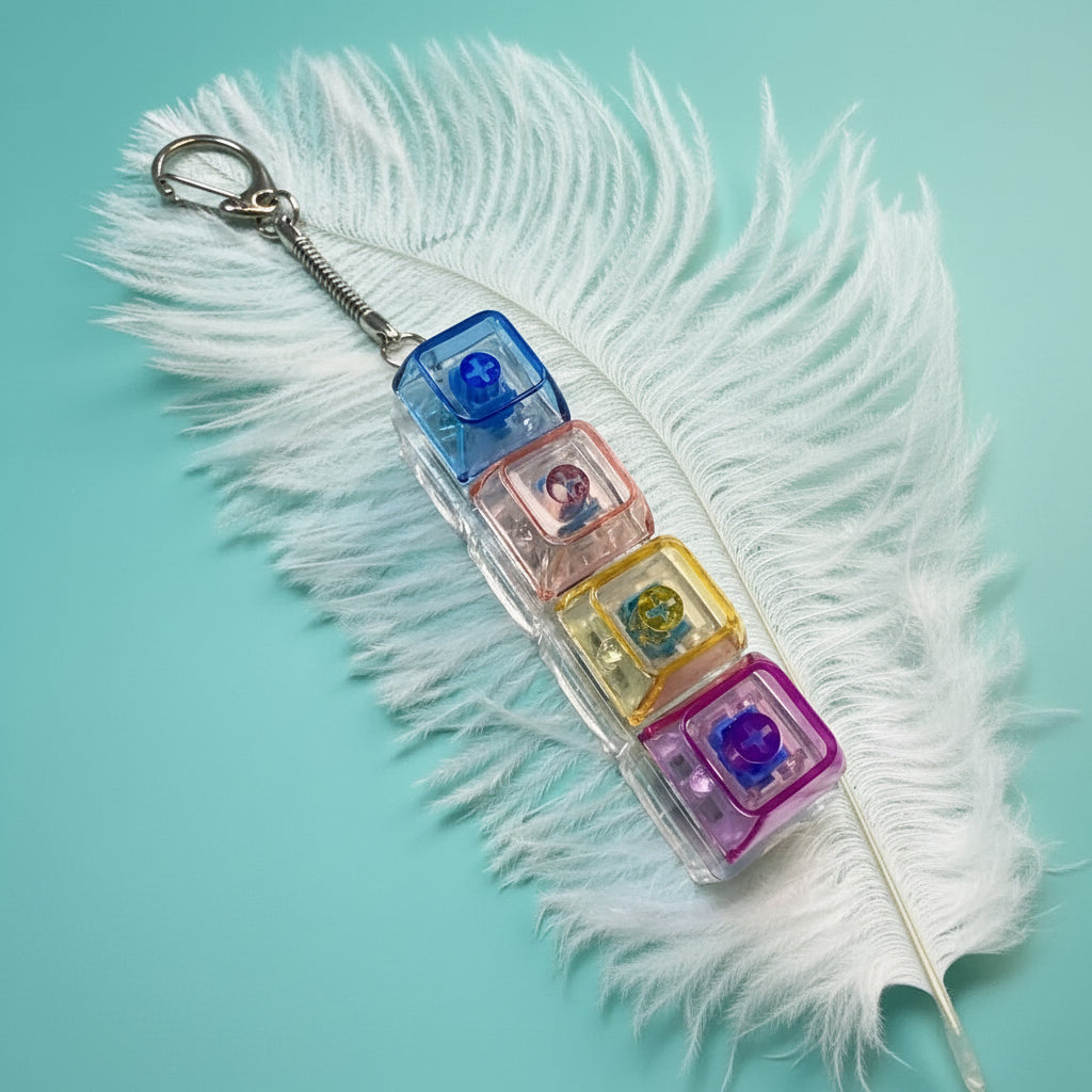 4 Button Colorful Keyboard Keychain