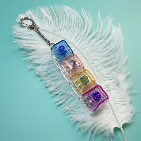 4 Button Colorful Keyboard Keychain