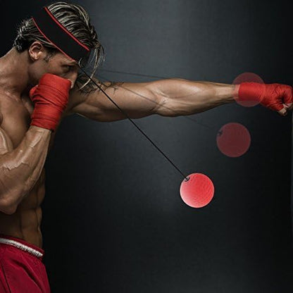 Punching Ball : Reflex Boxing Ball Training Improve Reaction Speed and Hand Eye Coordination with Headband Boxing Gear for MMA Equipment