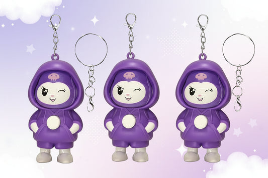 Kuromi Doll Face Changing Keychain Pack of 3
