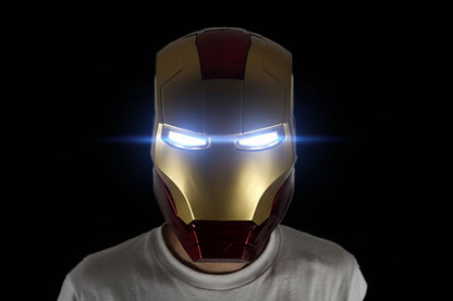 Iron Man Helmet MK 5 / Mark V Jarvis Luminous Manual Opening and Closing Wearable Cool  Cosplay Mask