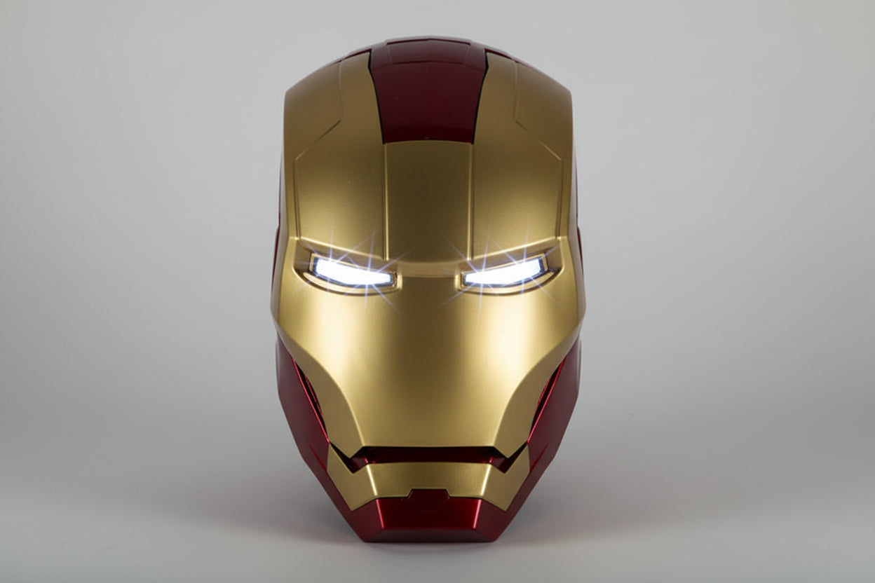 Iron Man Helmet MK 5 / Mark V Jarvis Luminous Manual Opening and Closing Wearable Cool  Cosplay Mask