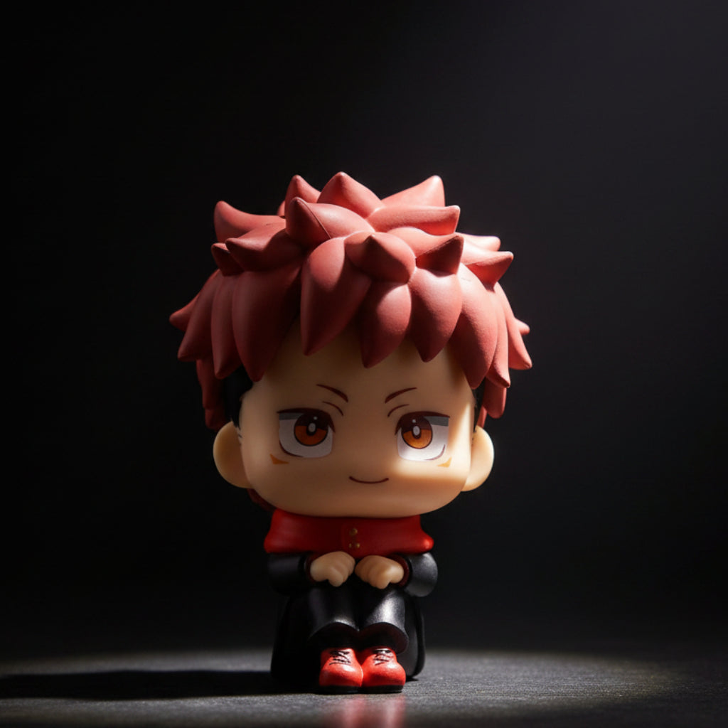 Yuji Itadori Sitting Chibi Anime Figure 9cm