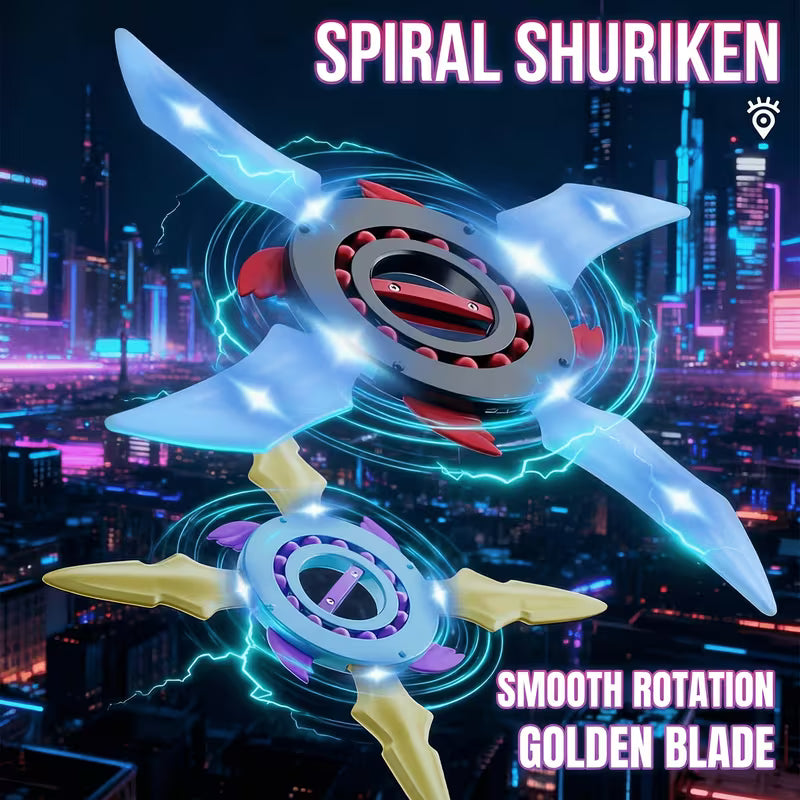 Flywheel Rotating Sword Shuriken Glowing Ninja Lightsaber Katana Blade Fidget Spinner Dart Toy