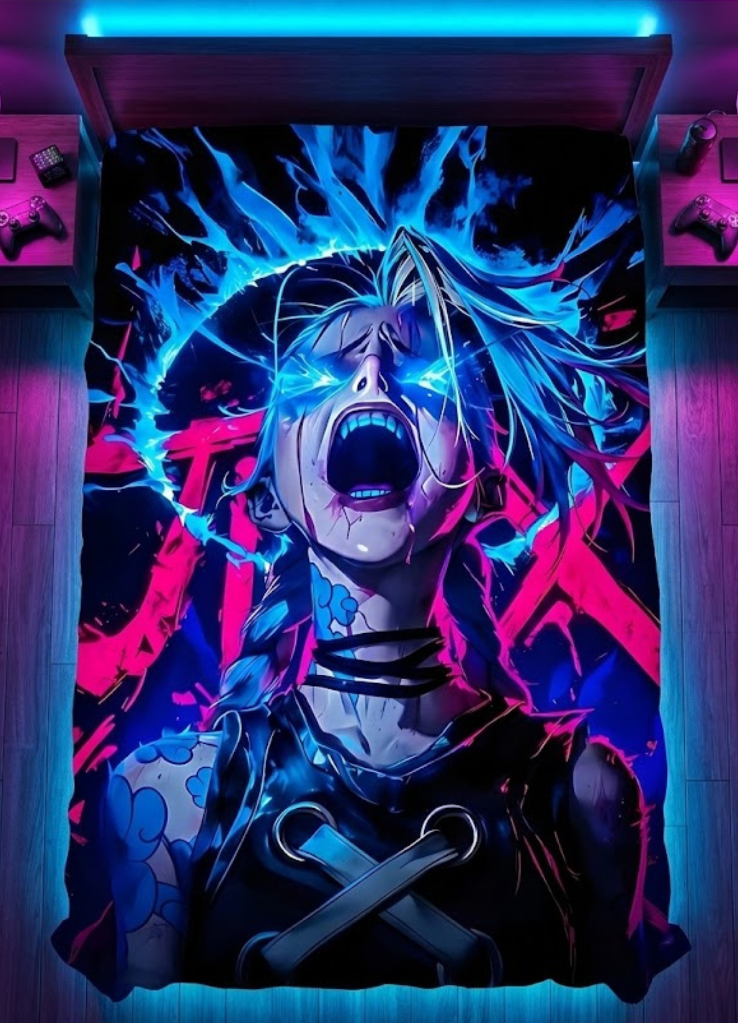 Jinx | Arcane anime Tapestry for Home Bedroom Living Room (Multicolor)