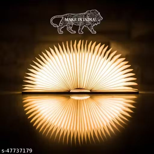 Book Lamp Rechargeable LED Book Night Lamp| Portable Reading Lamp | (Walnut Wood)