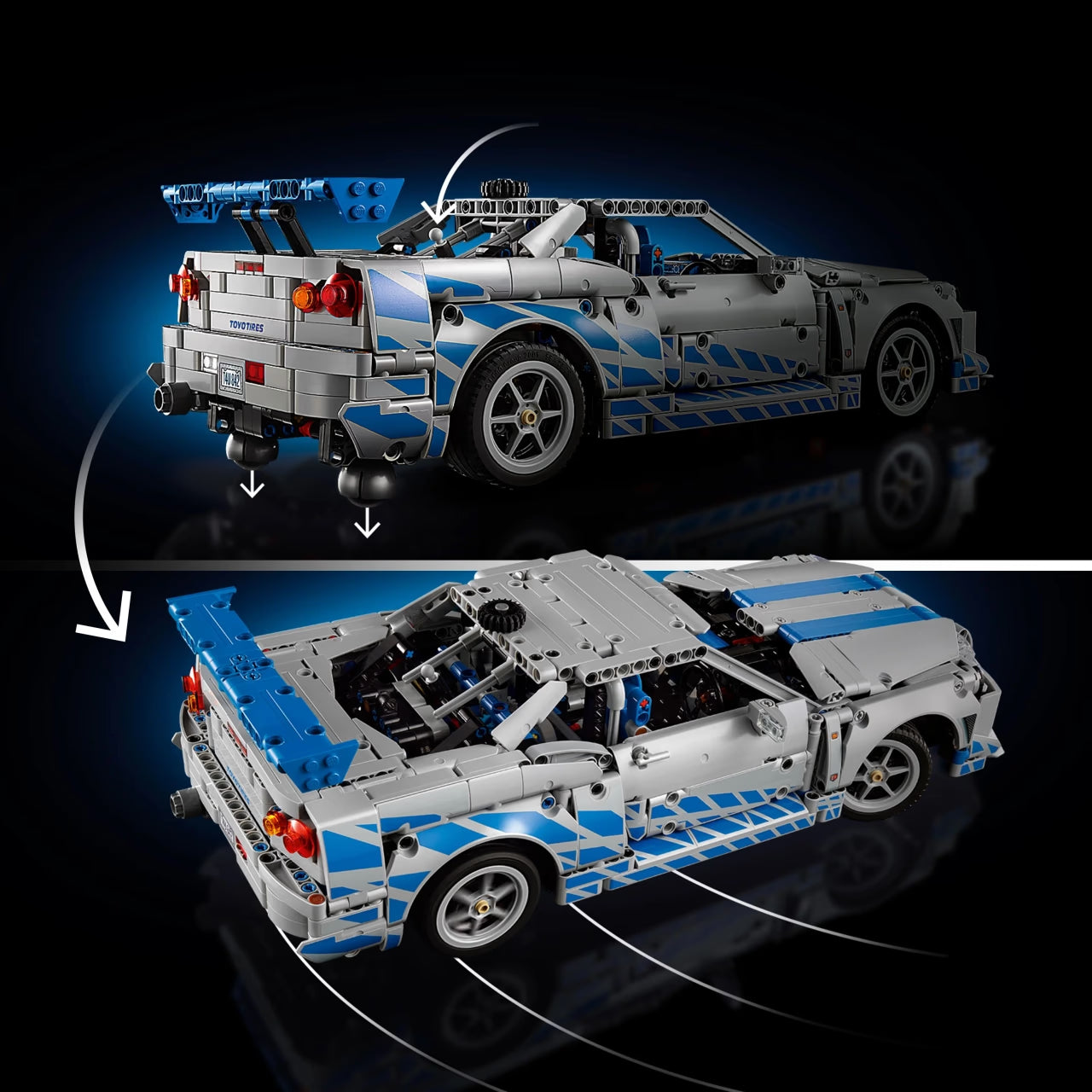 LEGO Technic 2 Fast 2 Furious Nissan Skyline GT-R (R34) Car Model Kit 42210 Building Blocks