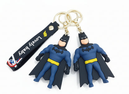 Batman Superhero Avenger Action Figure 3D Keychain Pack of 2