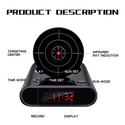 Gun Alarm Clock Lock N' load Target Alarm Clock/Creative Clock - Black