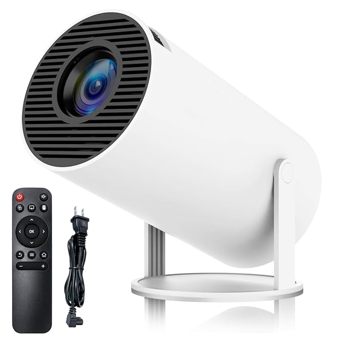 Portable Mini Projector, 4K 1080P Full HD Projector, Support Video Projector, WiFi 5G BT 5.0, Cinema Projector 180° Can Be Rotated, Android 11, Compatible with TV Stick/Windows/iOS/Android for Kids and Adults.
