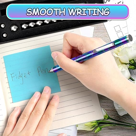 MagMorfex Multi-Color Magnetic Toy Pen, Deformable Fidget Pen with Steel magnetic Balls, Creative DIY Building Stress Relief Ballpoint Pen & Touchscreen Stylus, Cool Tech Gadget Gift for Boys & Girls