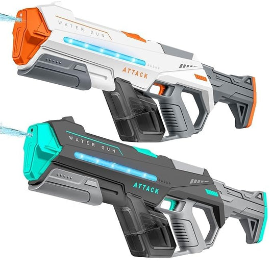 447 Attack Electric Water Gun with LED Lights, Automatic Continuous Spray Water Blaster Toy for Kids & Teens, High-Pressure Battery Operated Water Shooting Gun (Random Colour)