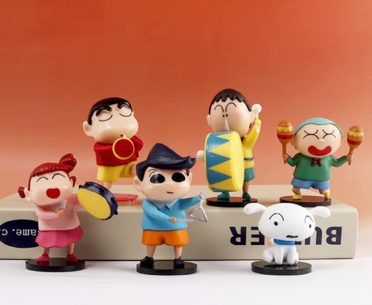 Shinchan Band with Friends Mini Action Figures Set of 6