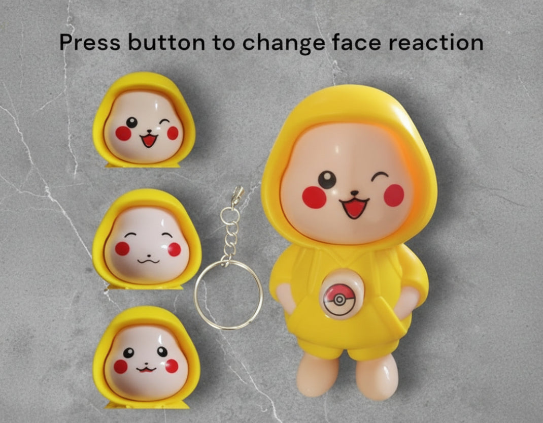 Pikachu New Face Changing Keychain (Pack of 3)