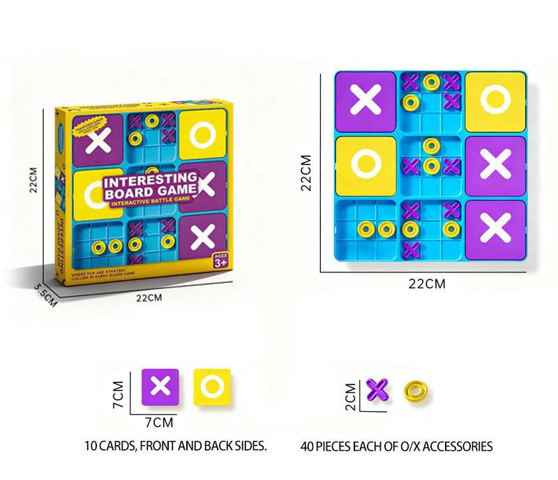 Classic Tic Tac Toe Board Game Mini and Large X's and O's Exciting Board Game for Kids and Family