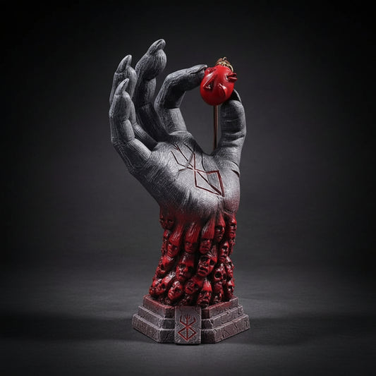 The "Hand of God" Berserk with Behelit Egg King Necklace Sculpture Desk Decor Figure