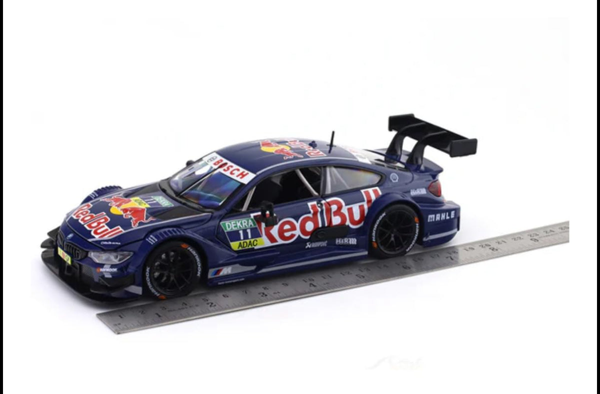 BMW M4 DTM Car Redbull Diecast Model Car, 1:24 Scale Collectible Toy, Blue