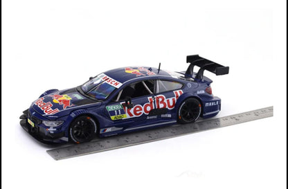 BMW M4 DTM Car Redbull Diecast Model Car, 1:24 Scale Collectible Toy, Blue