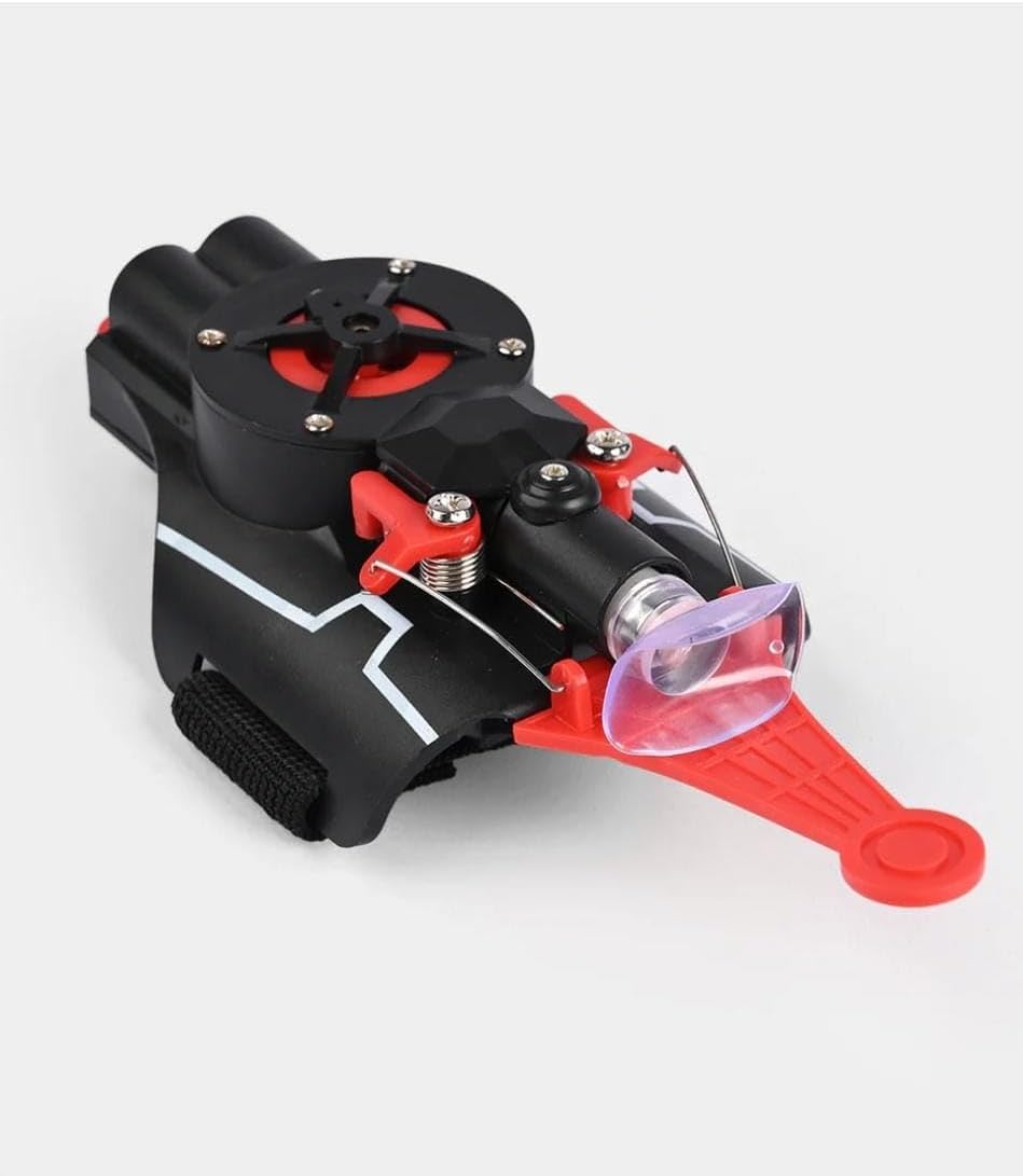 Combat Kit : Spiderman Mask Jaw Motion Activated Blinking Eyes + Spiderman Web Shooter Launcher