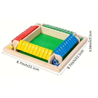 Wooden 8 Dice Shut The Box Color full Board Game for Kids & Family, 4 Player Color Edition Dice Game, Educational Math Learning Toy, Strategy Indoor Game & Birthday Gift for Boys & Girls [Color Edition]