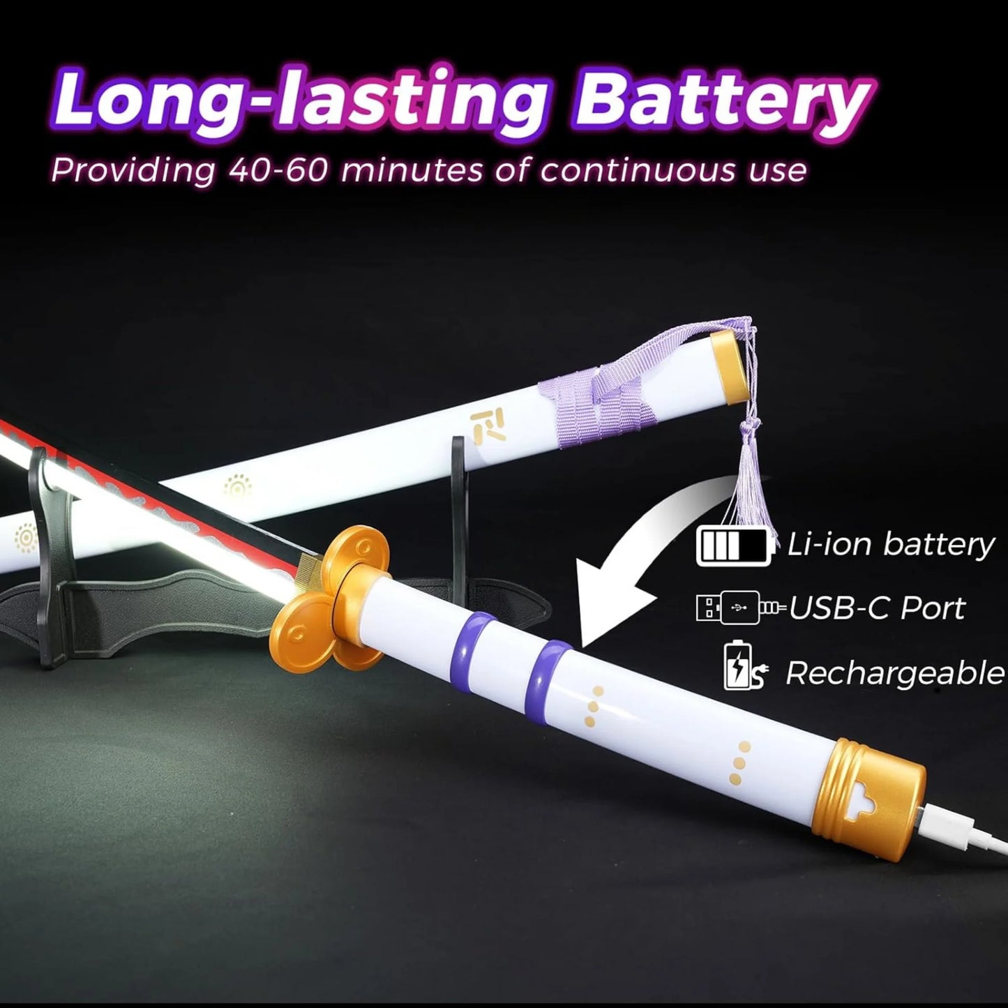 One Piece: Roronoa Zoro Yama Enma Cosplay Replica Led Katana - 40 inches Rechargeable
