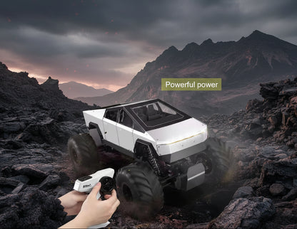 Rc Cybertruck Monster Style Truck Metal Body, 4WD High-Speed Off-Road Remote Control with 2.4GHz Controller Climbing Truck with Aluminum Shocks