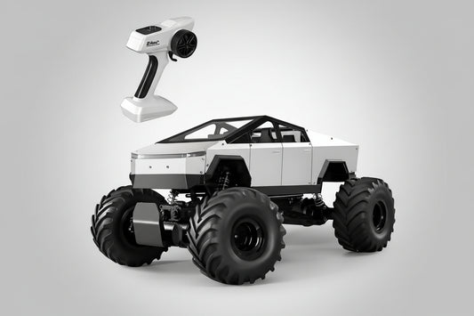 Rc Cybertruck Monster Style Truck Metal Body, 4WD High-Speed Off-Road Remote Control with 2.4GHz Controller Climbing Truck with Aluminum Shocks